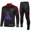 Sudadera De Entrenamiento Trajes Manchester United Dark Cremallera De Cuarto 2022-23 Gris - Niño